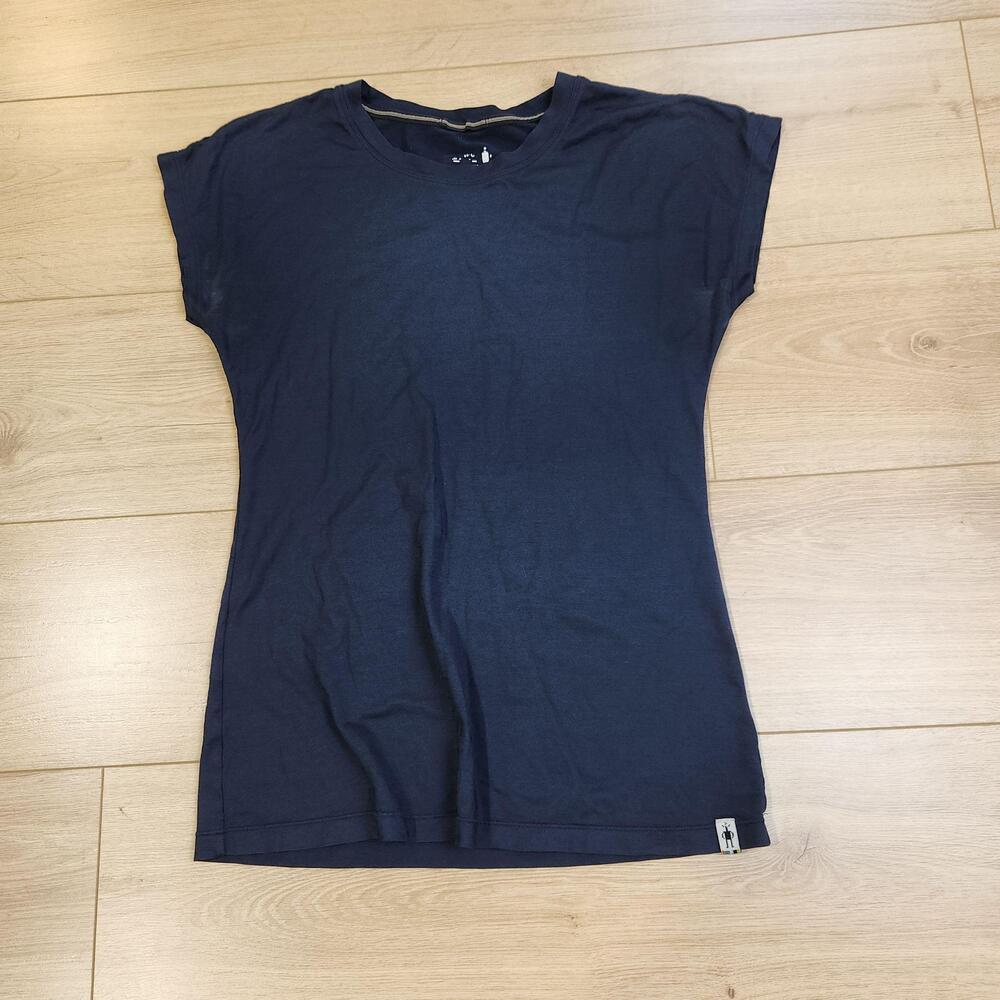 SmartWool Wool Shirt Womens Small Blue Short Sleeve Tagless Base Layer Tee